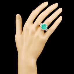 18K Gold 8.14ct Emerald & 1.40ctw Diamond Ring