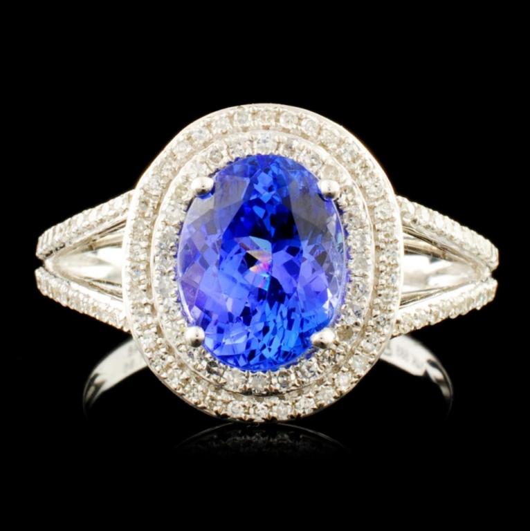 14K Gold 1.95ct Tanzanite & 0.48ctw Diamond Ring