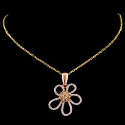 14K Gold 0.56ctw Fancy Diamond Pendant