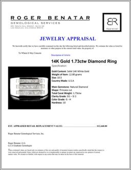 14K Gold 1.73ctw Diamond Ring