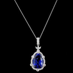 18K Gold 9.94ct Tanzanite & 1.05ct Diamond Necklac