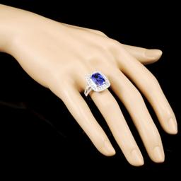 18K Gold 4.22ct Tanzanite & 1.24ctw Diamond Ring