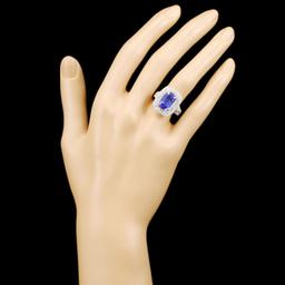 18K Gold 4.22ct Tanzanite & 1.24ctw Diamond Ring