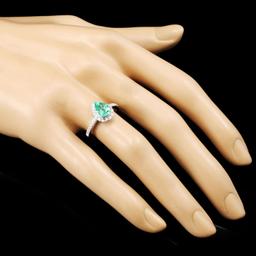 14K Gold 0.97ct Emerald & 0.29ctw Diamond Ring