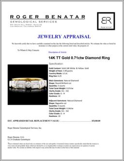 14K TT Gold 0.71ctw Diamond Ring