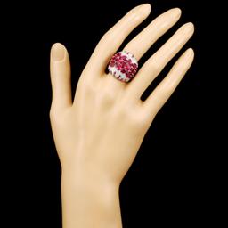 18K Gold 9.38ct Ruby & 0.88ctw Diamond Ring