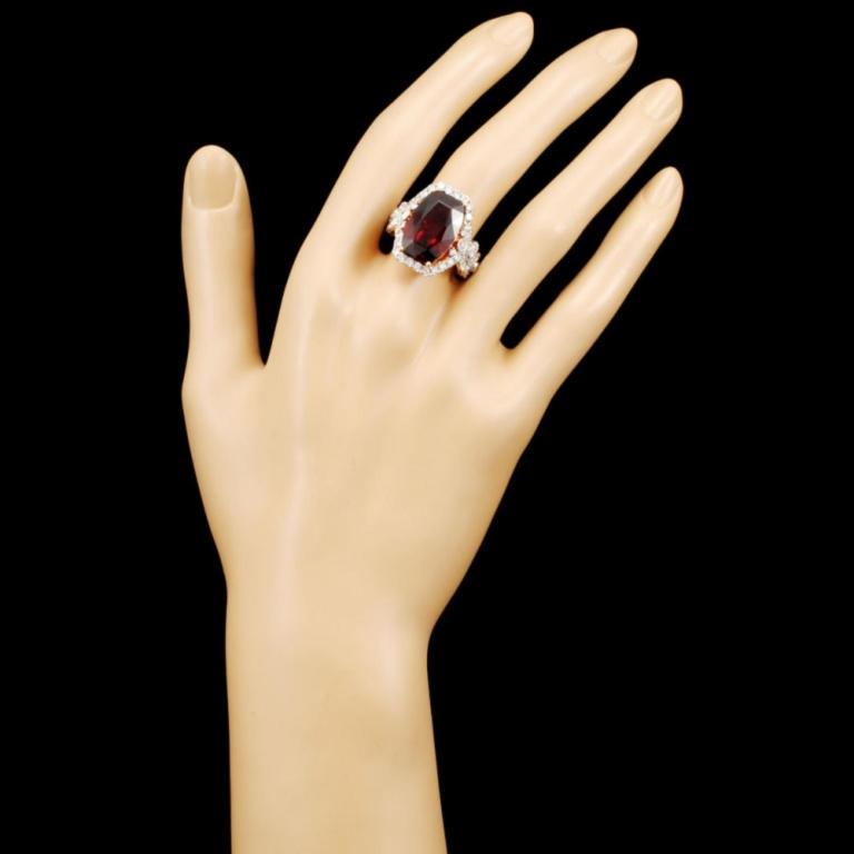 18K Gold 16.46ct Garnet & 1.81ctw Diamond Ring