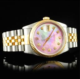 Rolex DateJust YG/SS Diamond 36MM Wristwatch