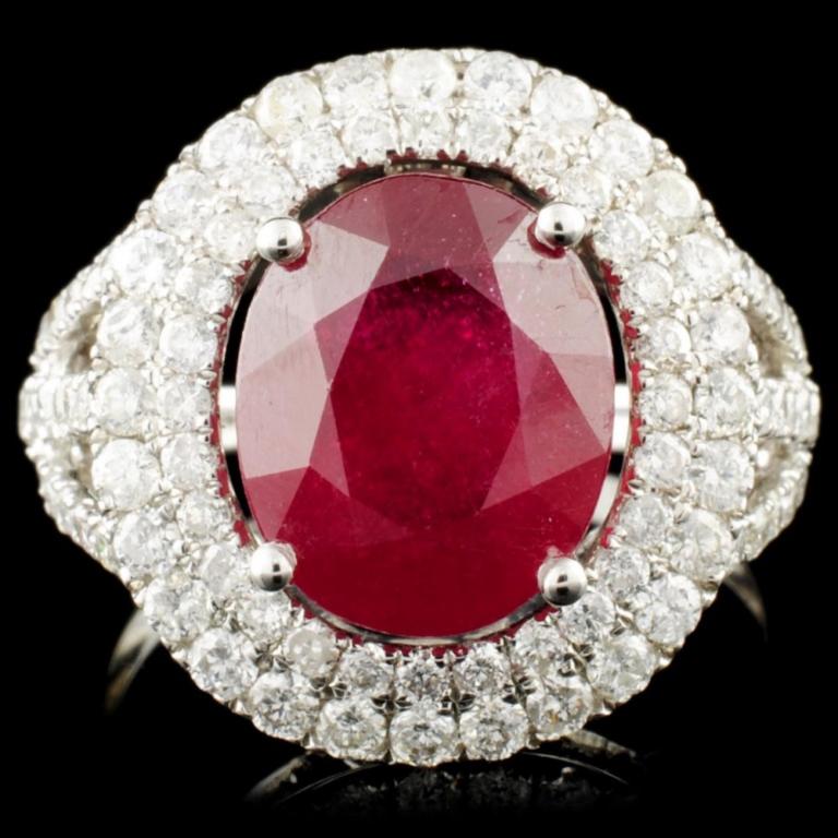 14K Gold 5.57ct Ruby & 1.49ctw Diamond Ring