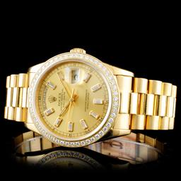 Rolex 18K Day-Date Diamond Wristwatch