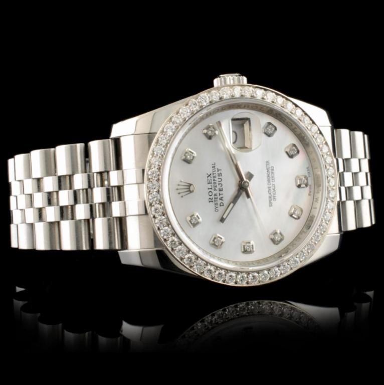 Rolex DateJust 116234 SS 1.35ct Diamond 36MM Watch