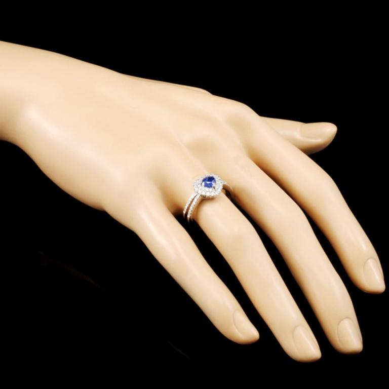 18K Gold 1.95ct Sapphire & 0.29ctw Diamond Ring