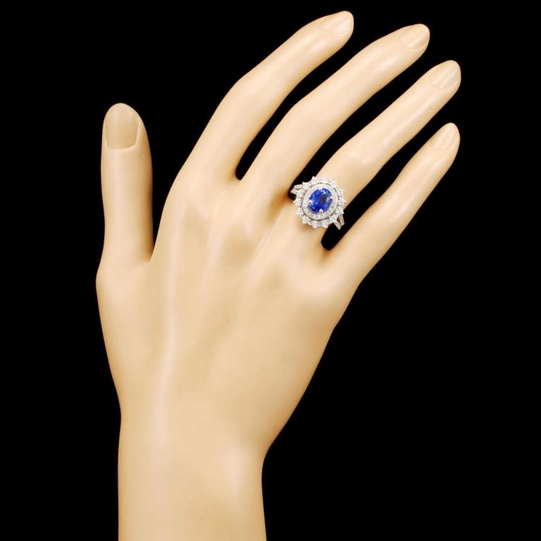 14K Gold 2.78ct Sapphire & 1.03ctw Diamond Ring