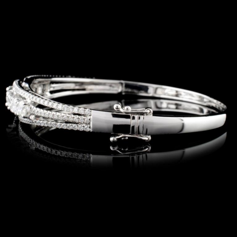 18K White Gold 1.18ctw Diamond Bangle