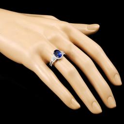 18K Gold 3.23ct Sapphire & 0.48ctw Diamond Ring