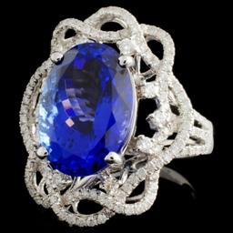 18K White Gold 8.28ct Tanzanite & 0.96ct Diamond R