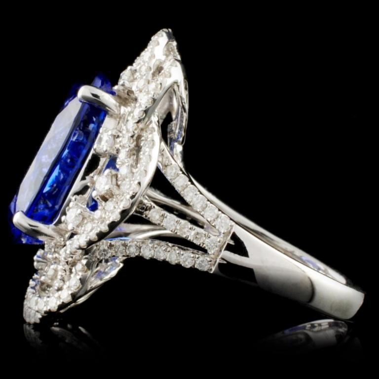 18K White Gold 8.28ct Tanzanite & 0.96ct Diamond R