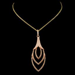 14K Gold 1.02ctw Diamond Pendant