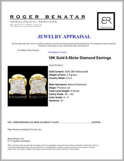18K Gold 0.50ctw Diamond Earrings