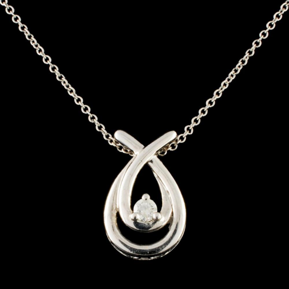 14K Gold 0.10ctw Diamond Pendant