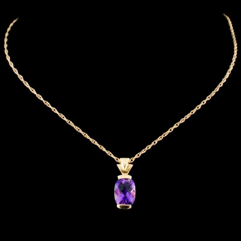 14K Gold 2.40ct Amethyst Pendant