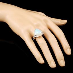 18K Gold 5.66ct Opal & 1.17ctw Diamond Ring