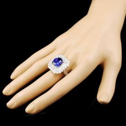 18K Gold 7.60ct Tanzanite & 3.33ctw Diamond Ring