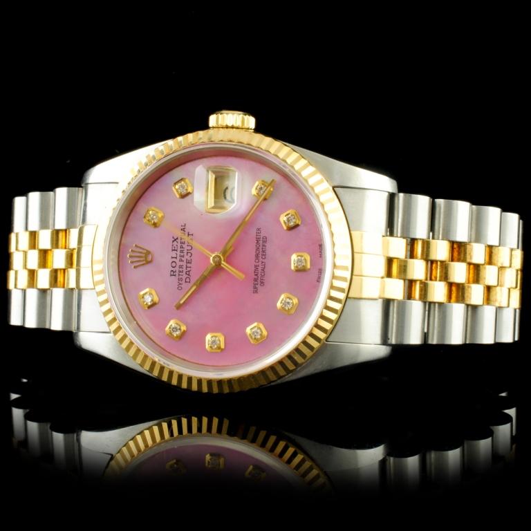 Rolex DateJust YG/SS Diamond 36MM Wristwatch