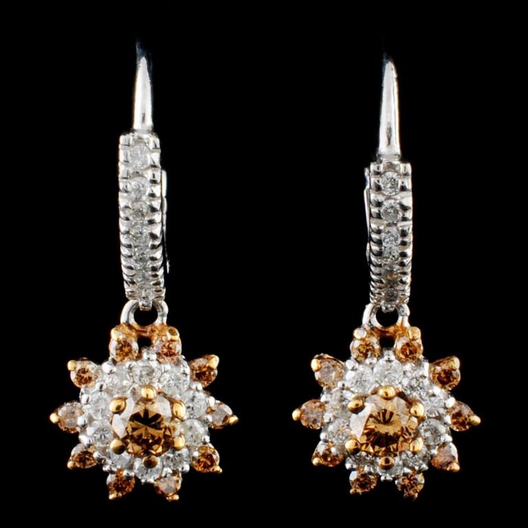 14K Gold 0.92ctw Diamond Earrings