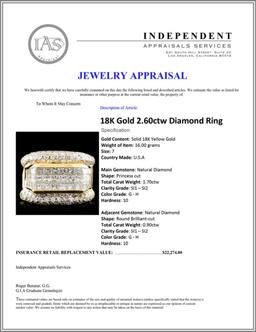 18K Gold 2.60ctw Diamond Ring