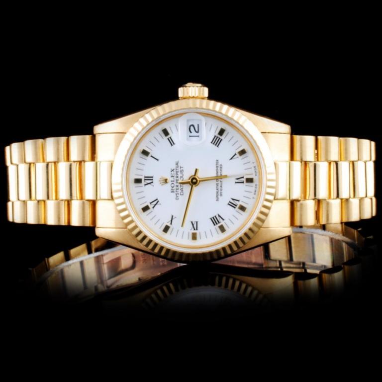 Rolex 18K YG Mid-Size DateJust Women Watch