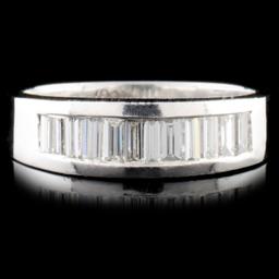 Solid Platinum 0.86ctw Diamond Ring