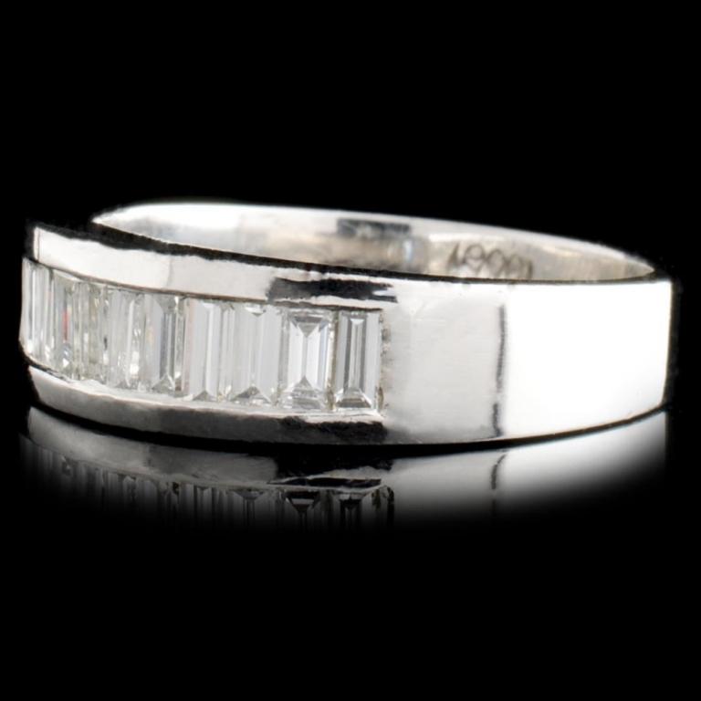 Solid Platinum 0.86ctw Diamond Ring