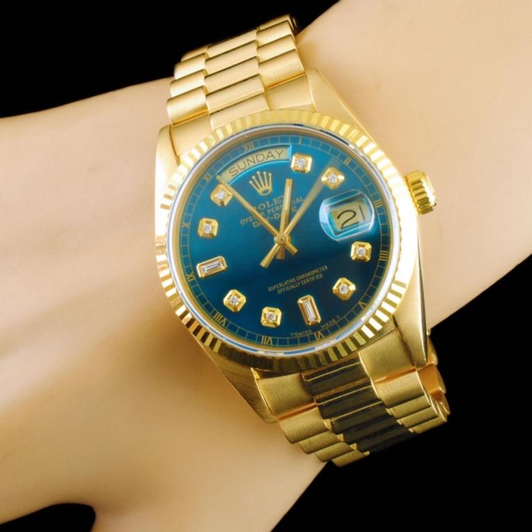 Rolex Day-Date 18K YG Diamond 36mm Wristwatch