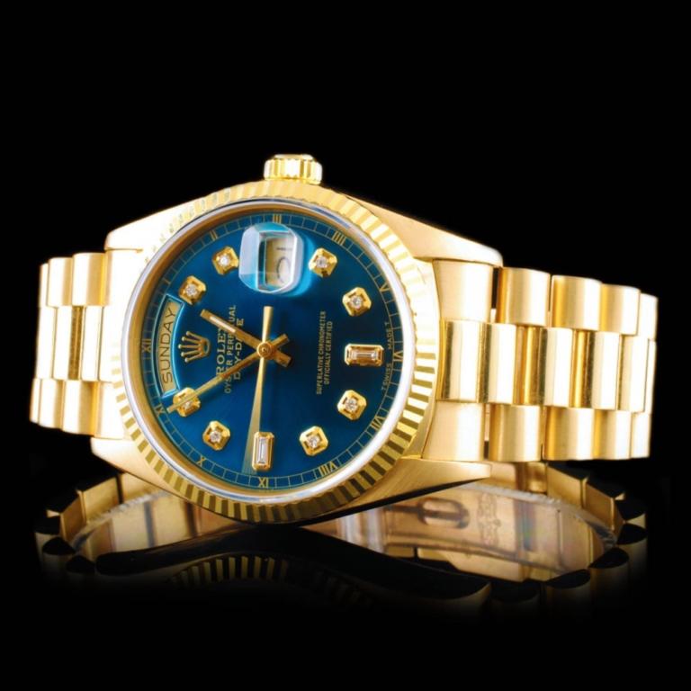 Rolex Day-Date 18K YG Diamond 36mm Wristwatch