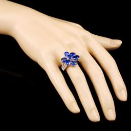 18K Gold 7.74ct Sapphire & 0.23ctw Diamond Ring