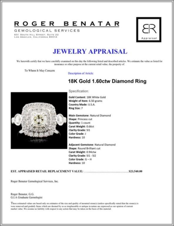 18K Gold 1.60ctw Diamond Ring