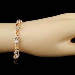 14K Gold 6.95ct Morganite & 0.75ctw Diamond Bracel