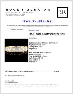 18K TT Gold 1.20ctw Diamond Ring