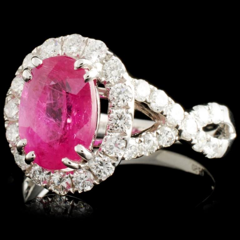 18K Gold 2.81ct Ruby & 1.00cw Diamond Ring