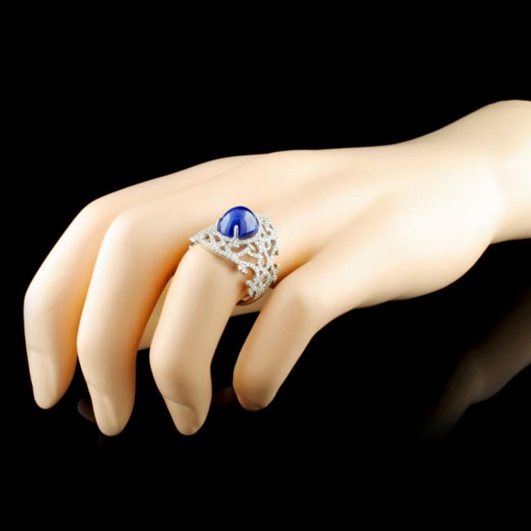 18K Gold 5.39ct Sapphire & 0.95ctw Diamond Ring