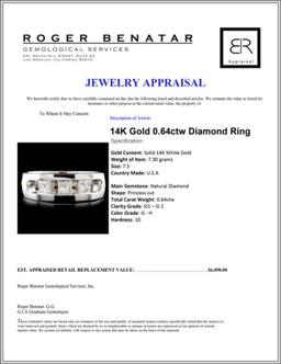 14K Gold 0.64ctw Diamond Ring