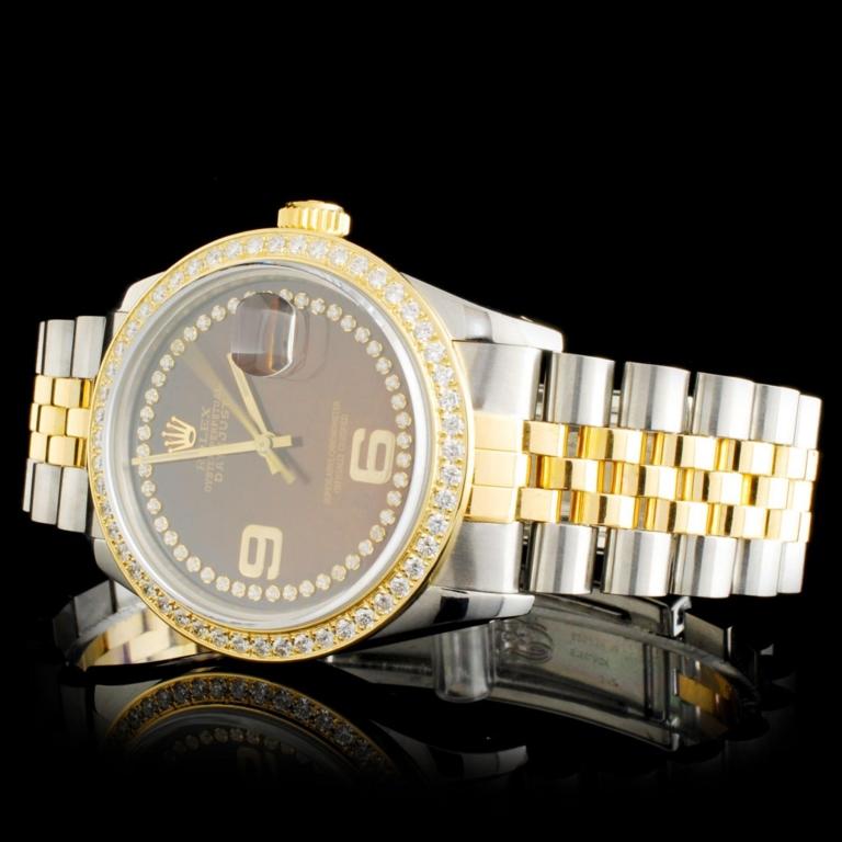 Rolex YG/SS DateJust Diamond Wristwatch