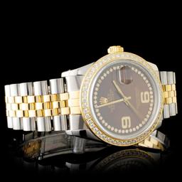 Rolex YG/SS DateJust Diamond Wristwatch