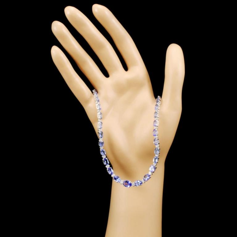 14K Gold 30.00ct Tanzanite & 1.75ctw Diamond Neckl