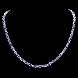 14k Gold 23.00ct Tanzanite & 1.00ct Diamond Neckl