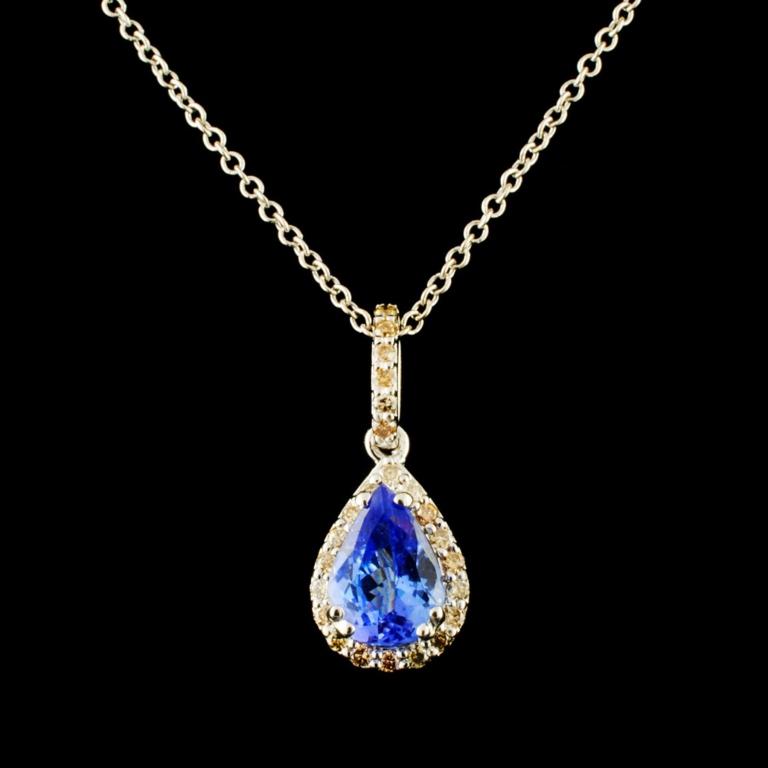 14K Gold 0.68ct Tanzanite & 0.22ctw Diamond Pendan