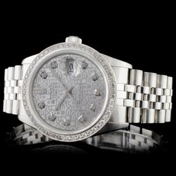 Rolex SS DateJust Diamond 36mm Wristwatch