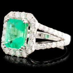 18K Gold 1.97ct Emerald & 1.19ctw Diamond Ring