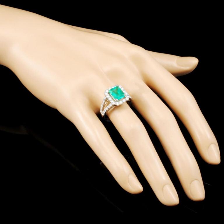 18K Gold 1.97ct Emerald & 1.19ctw Diamond Ring